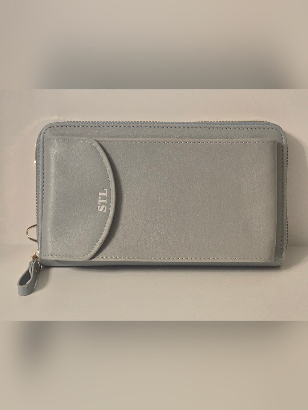 STL Light Blue Zip-Around Women's Crossbody with Detachable Strap and Card Slots